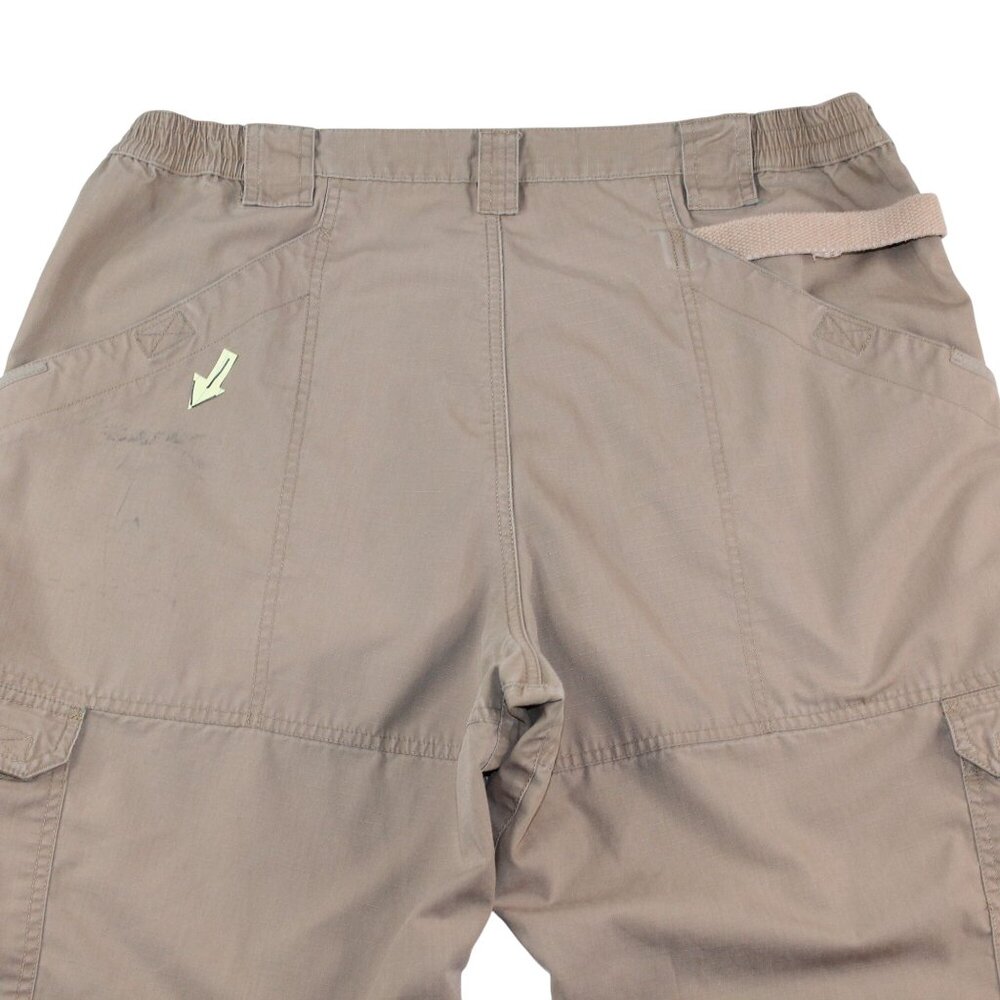 5.11 Tactical Series Cargo Pants Sz 38 X 32 Tan Brown Ripstop Elastic Waistband - Picture 7 of 16